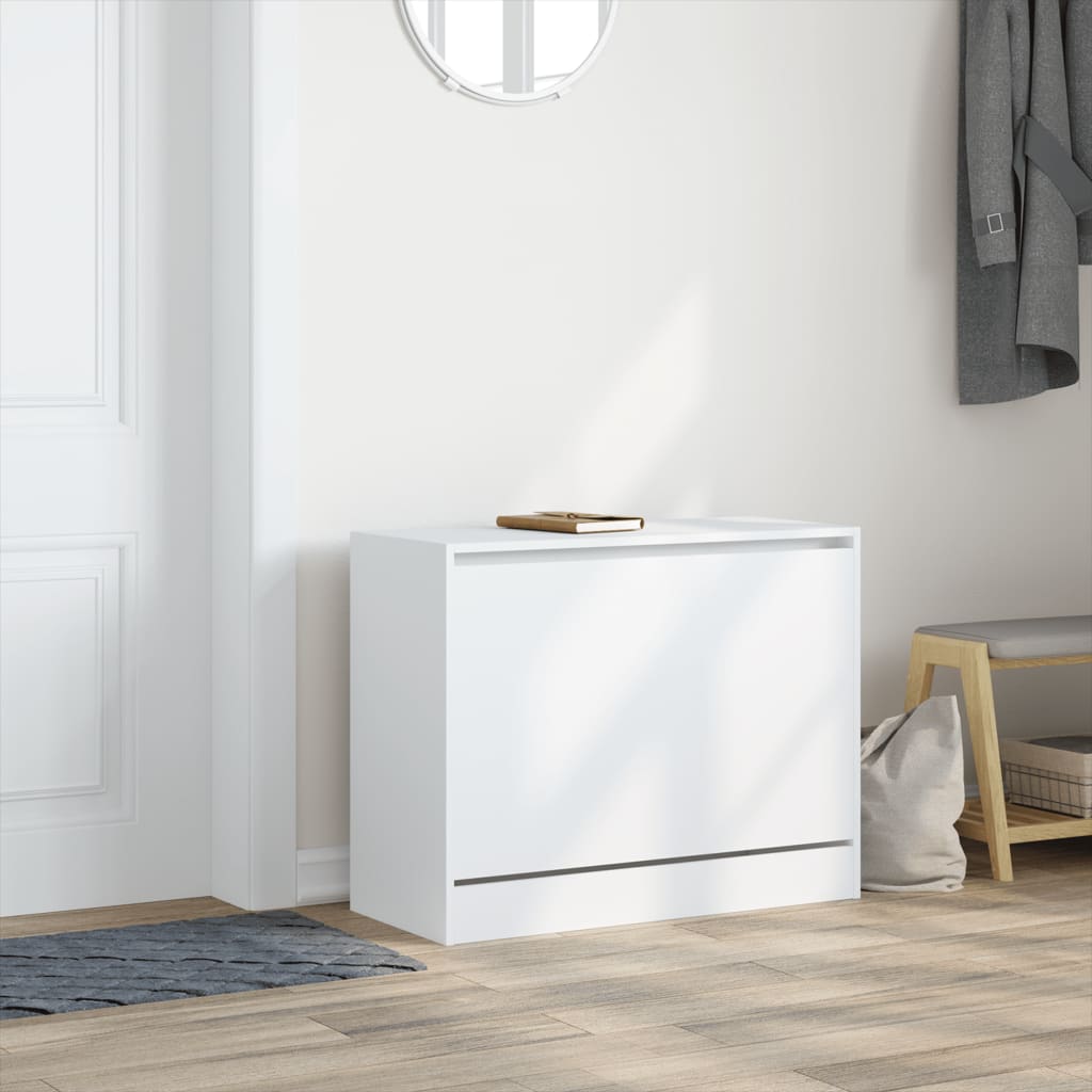 Vidaxl Cabinet da scarpe 80x34x63 cm Bianco in legno