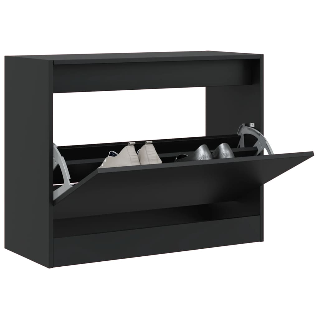 Vidaxx Schuhschrank 80x34x63 cm lackiertes Holz schwarz