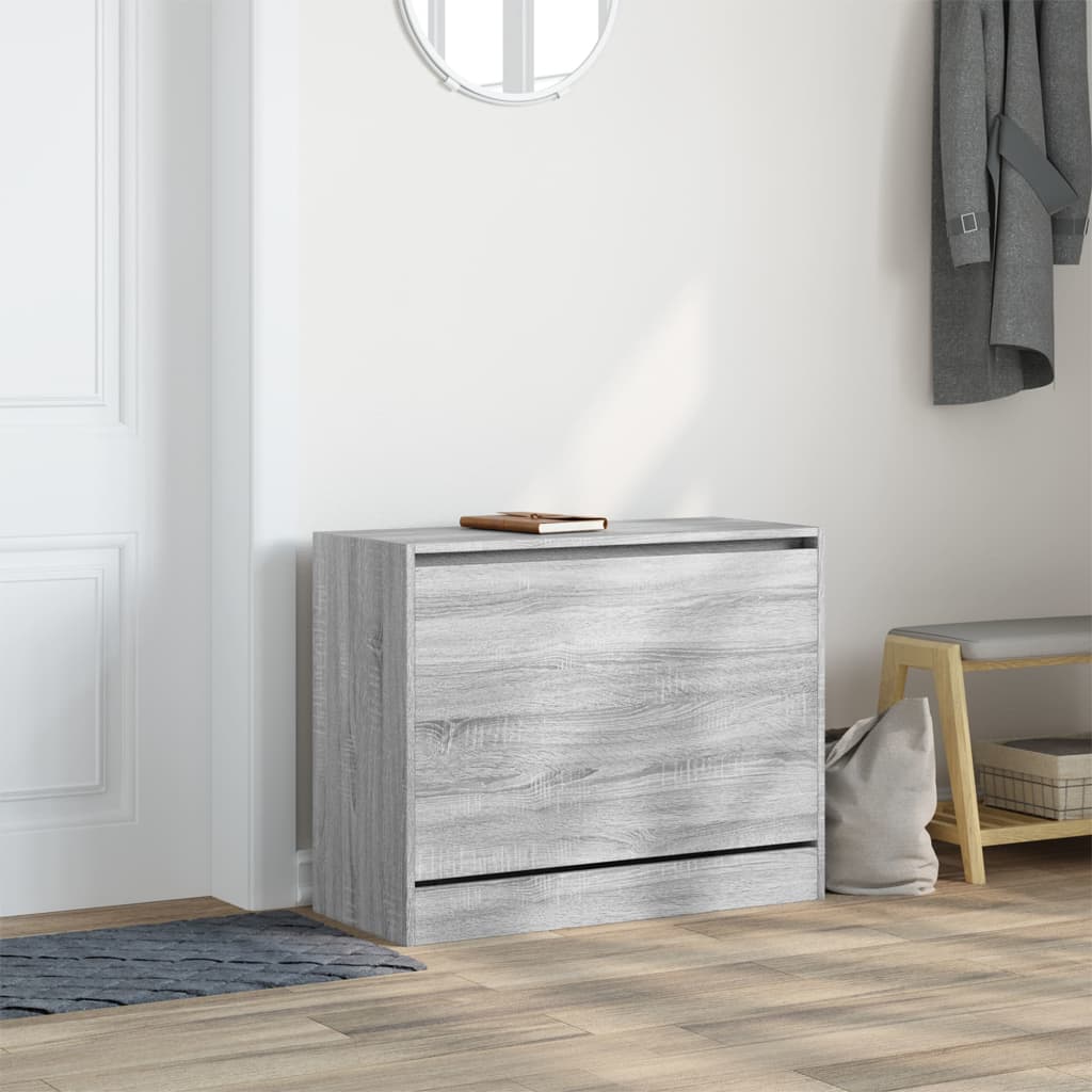 Vidaxl Schong Cabinet 80x34x63 cm Propertéiert Holz Greyoma Oakfaarf