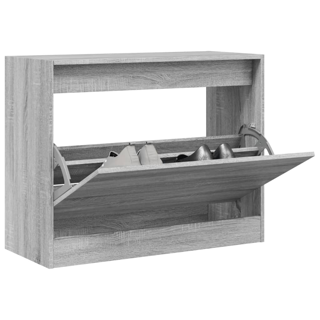 Vidaxl Schong Cabinet 80x34x63 cm Propertéiert Holz Greyoma Oakfaarf