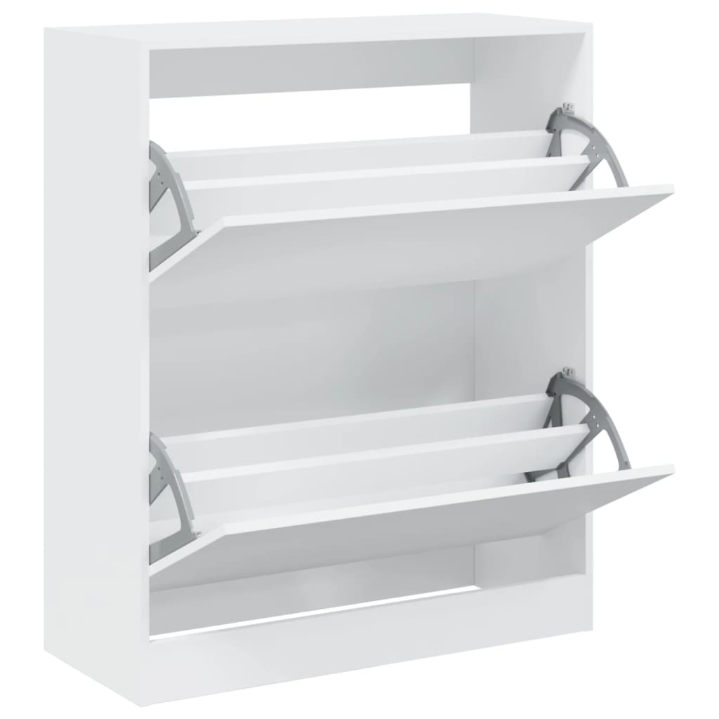 Vidaxl Cabinet da scarpe 80x34x96.5 cm Bianco in legno elaborato