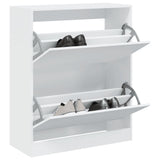 Vidaxl Cabinet da scarpe 80x34x96.5 cm Bianco in legno elaborato