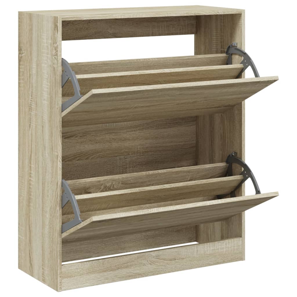 Armoire à chaussures Vidaxl 80x34x96,5 cm Bois de bois de bois de chêne sonoma coloré