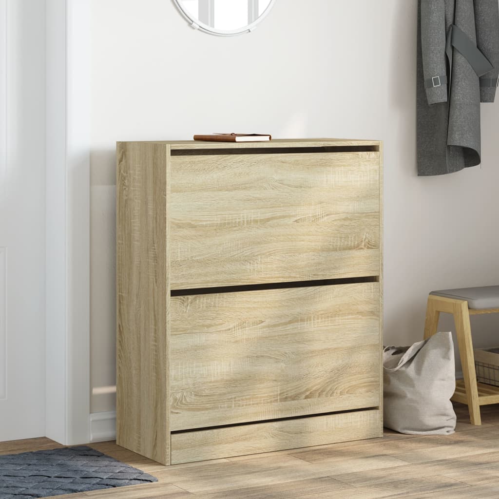VidaXL Schuhschrank 80x34x96,5 cm Holzwerkstoff Sonoma-Eiche-farbig