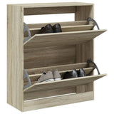 VidaXL Schuhschrank 80x34x96,5 cm Holzwerkstoff Sonoma-Eiche-farbig