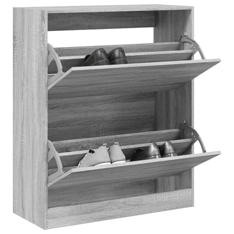 Vidaxx Schuhschrank 80x34x96,5 cm, Holzwerkstoff, Farbe Sonoma-Eiche grau
