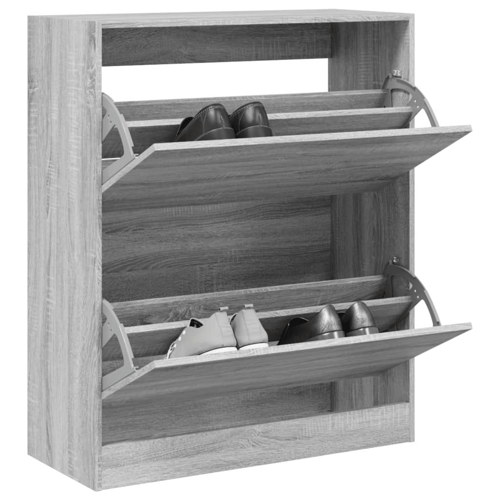 Vidaxl Schong Cabinet 80x34x96.5 cm geschnidden Holz Grey Sonome Oakfaarf