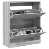 Vidaxx Schuhschrank 80x34x96,5 cm, Holzwerkstoff, Farbe Sonoma-Eiche grau