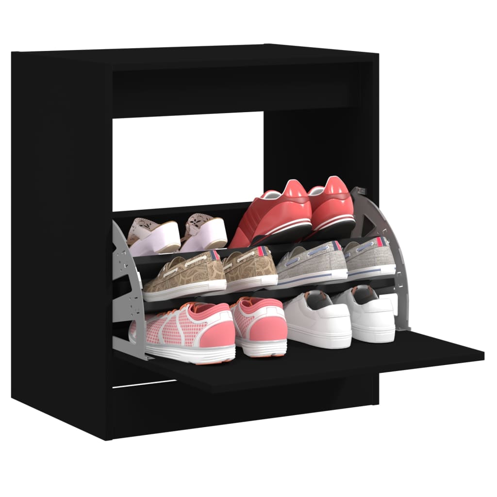 VidaXL shoe cabinet 60x42x69 cm Properted Wood Black