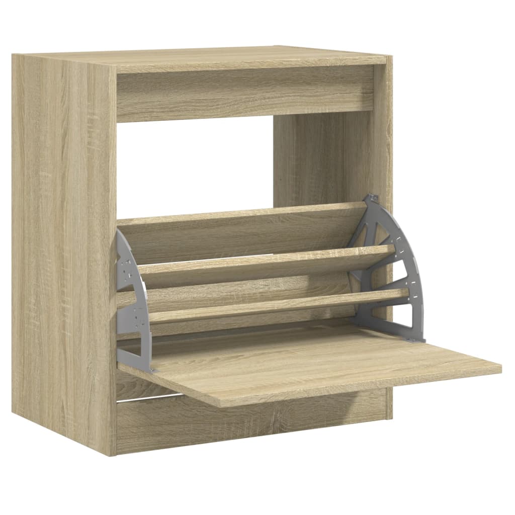 Vidaxl Schuhschrank 60x42x69 cm Propertiertes Holz Sonoma Eiche gefärbt