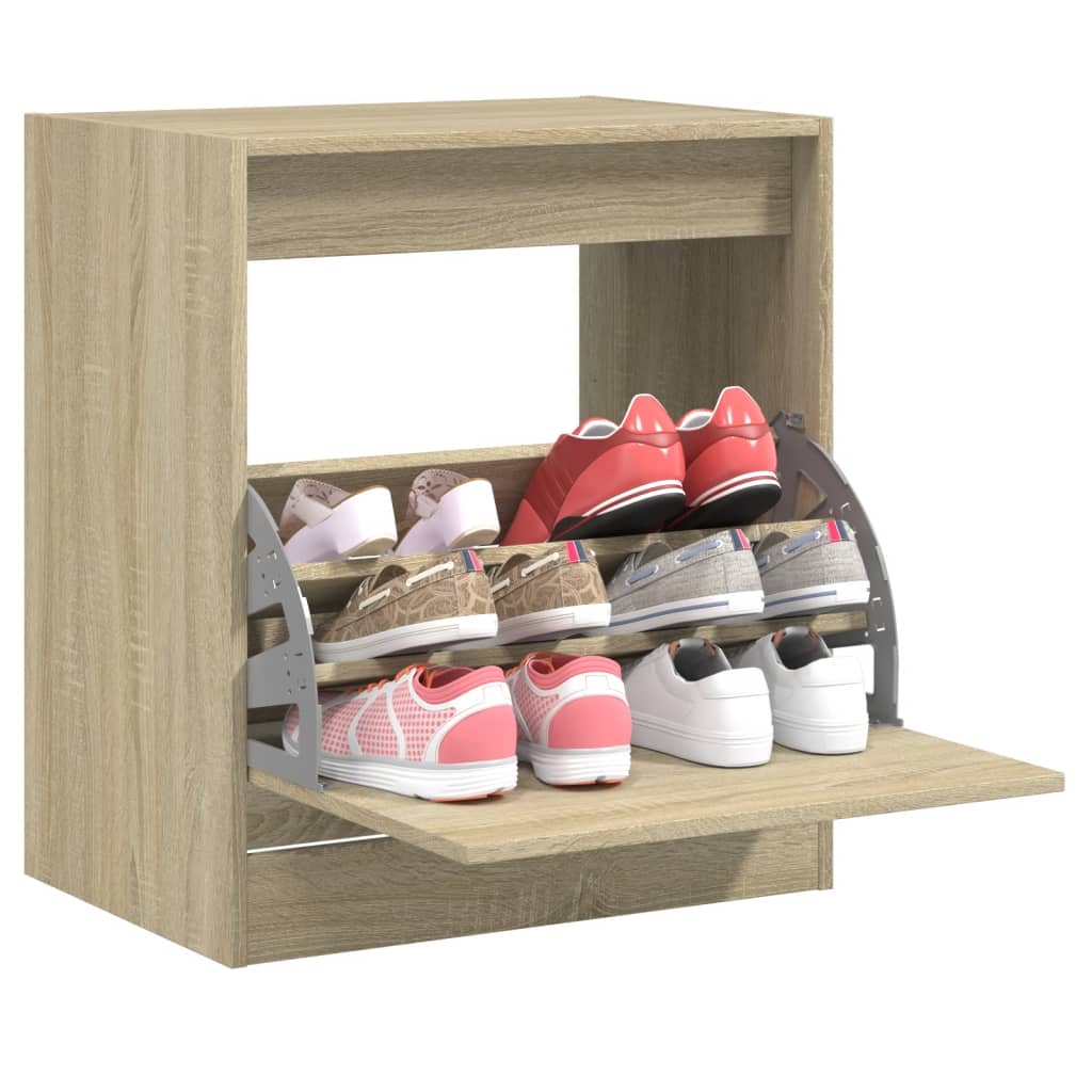 Vidaxl Shoe Cabinet 60x42x69 cm Property Wood Sonoma Oak Farvet