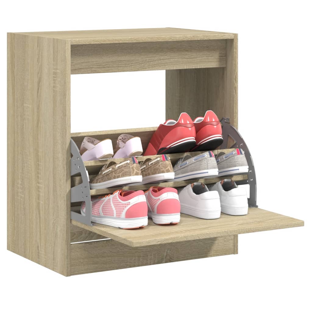 VidaXL Schuhschrank 60x42x69 cm, Holzwerkstoff Sonoma-Eiche