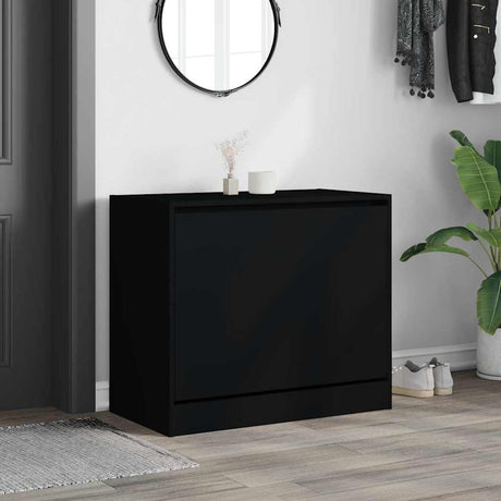 Vidaxx Schuhschrank 80x42x69 cm lackiertes Holz schwarz