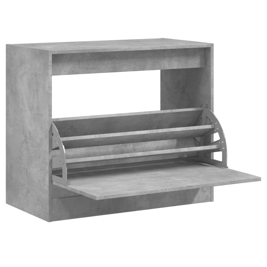 Vidaxl schoenenkast 80x42x69 cm bewerkt hout betongrijs