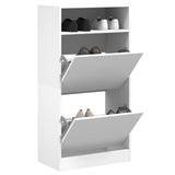 Gabinete de zapatos Vidaxl 60x34x116 cm de madera procesada blanca