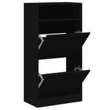 Gabinete de zapatos Vidaxl 60x34x116 cm de madera propiedad de negro