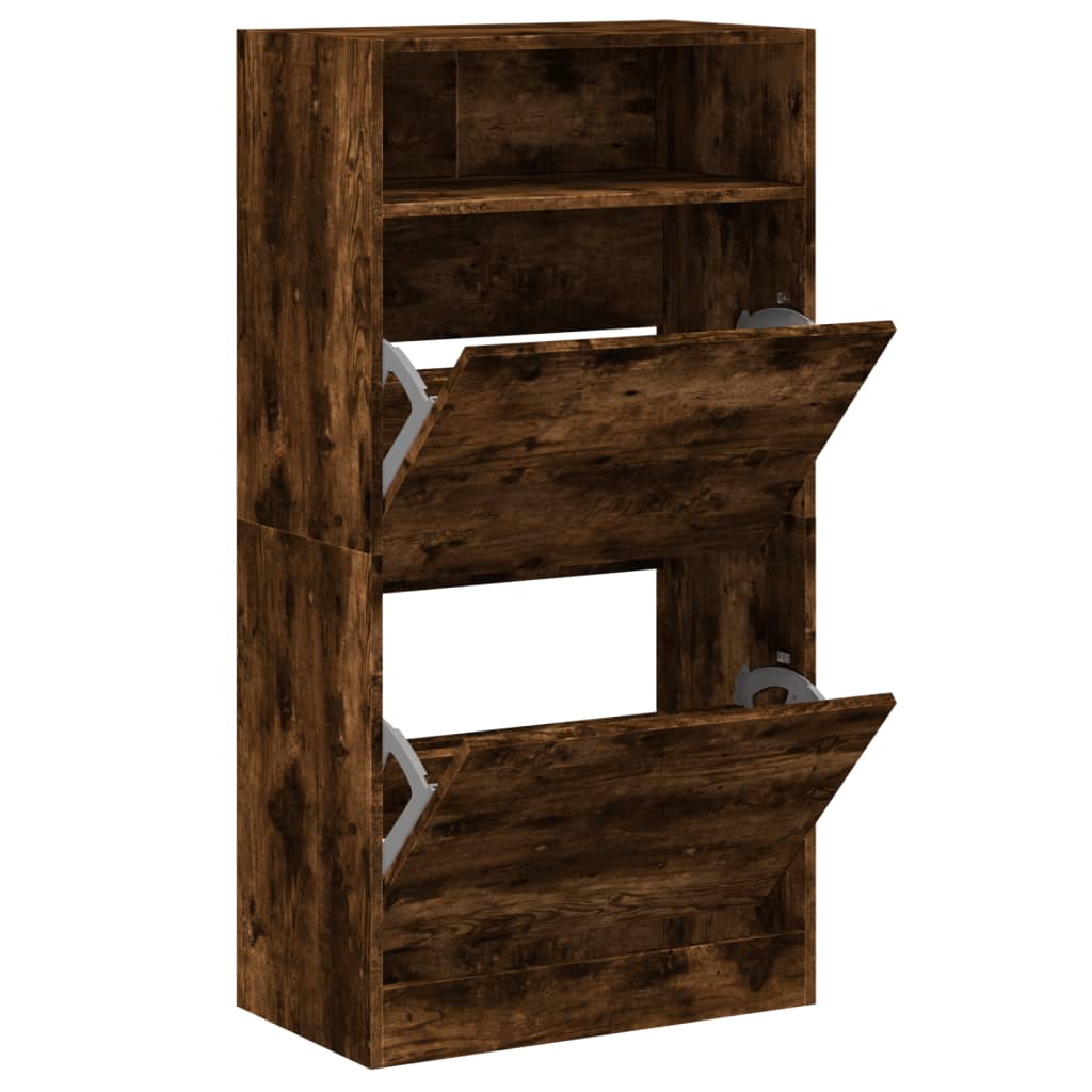 Vidaxx Schuhschrank 60x34x116 cm verarbeitetes Holz, geräucherte Eiche