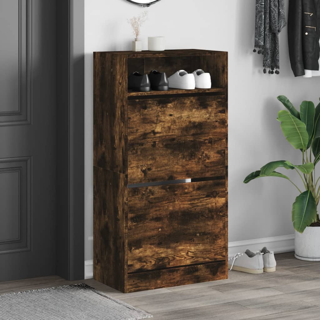 Vidaxx Schuhschrank 60x34x116 cm verarbeitetes Holz, geräucherte Eiche