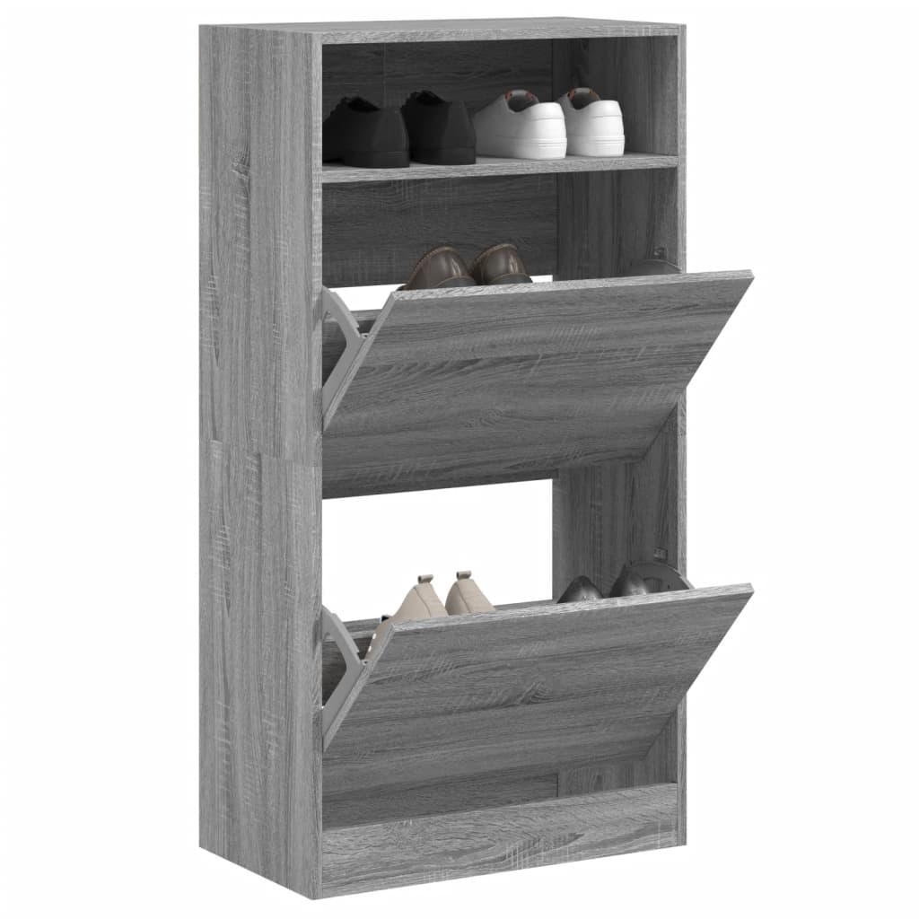 Vidaxl Cabinet da scarpe 60x34x116 cm Copriale grigio in legno Sonoma Oak Colore