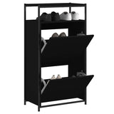 Vidaxx Schuhschrank 60x34x112 cm lackiertes Holz schwarz