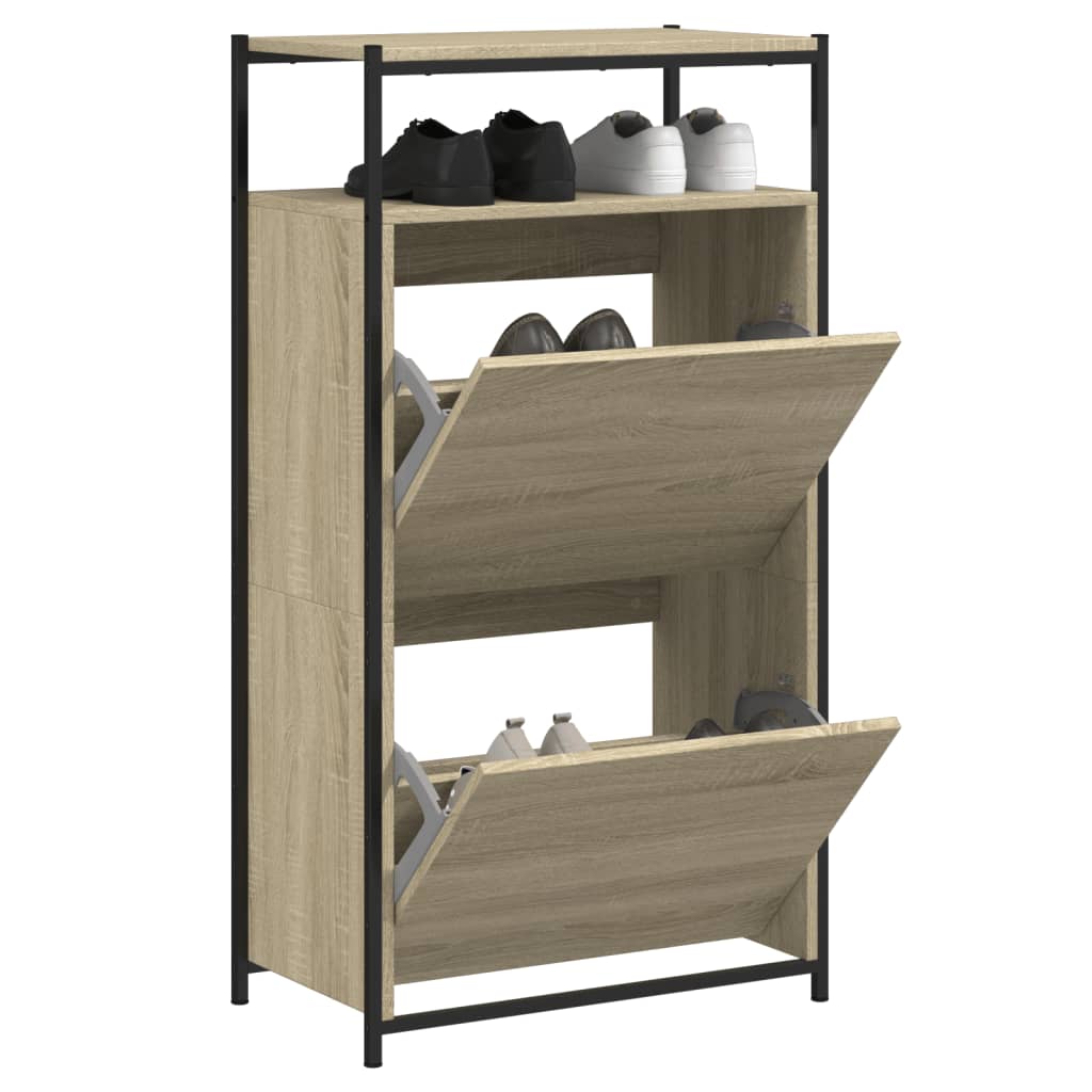 Vidaxl Cabinet da scarpe 60x34x112 cm Properpata in legno Oak colorato