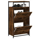 VidaXL shoe cabinet 60x34x112 cm Properted Wood Smoked Oak colored