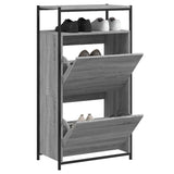 Vidaxl Shoe Cabinet 60x34x112 cm Property Wood Grey Sonoma Oak Color