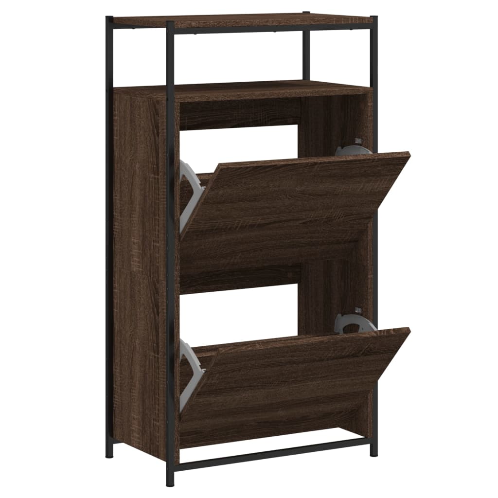Vidaxx Schuhschrank 60x34x112 cm, fertige Holzfarbe, braune Eiche