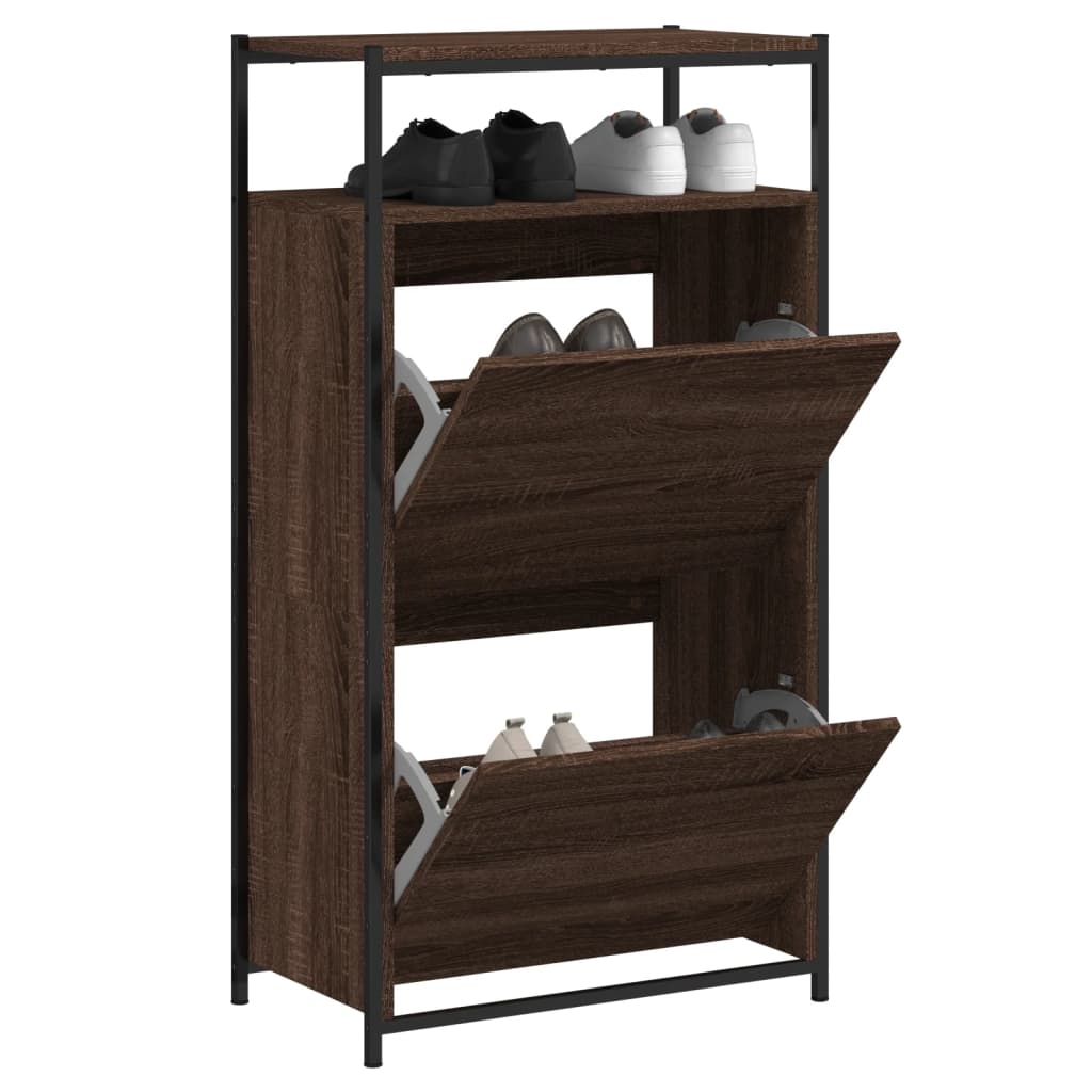 VidaXL shoe cabinet 60x34x112 cm Cut wood brown oak color