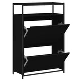 Vidaxl Cabinet da scarpe 75x34x112 cm Black proprietà