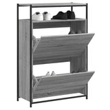 Vidaxl Cabinet da scarpe 75x34x112 cm Copriale grigio in legno Sonoma Colore di quercia