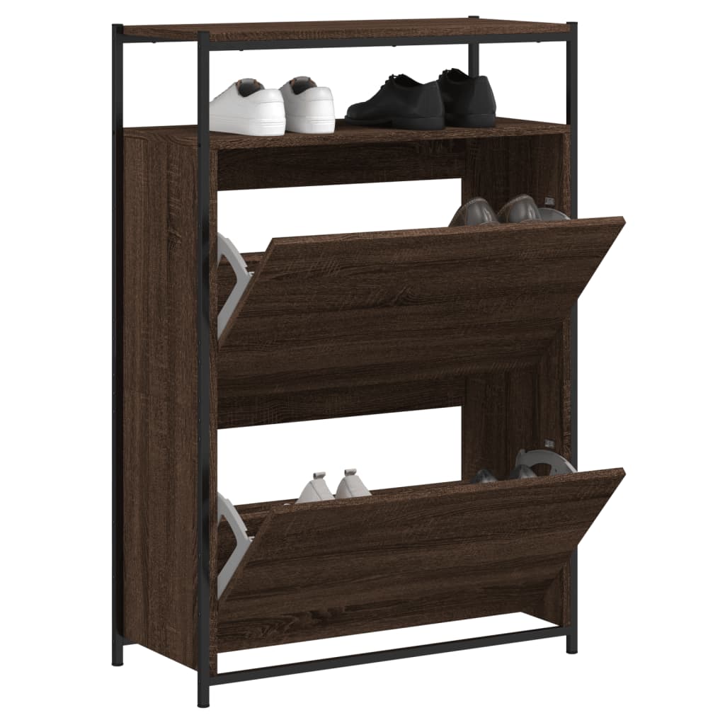 VidaXL shoe cabinet 75x34x112 cm Cut wood brown oak color