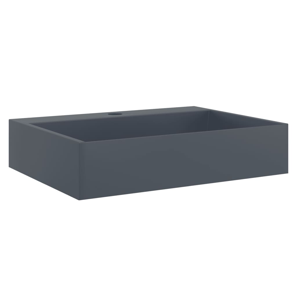 Vidaxl Washbasin 50x38x11 cm Mineral støpt marmor støpt Anthracite