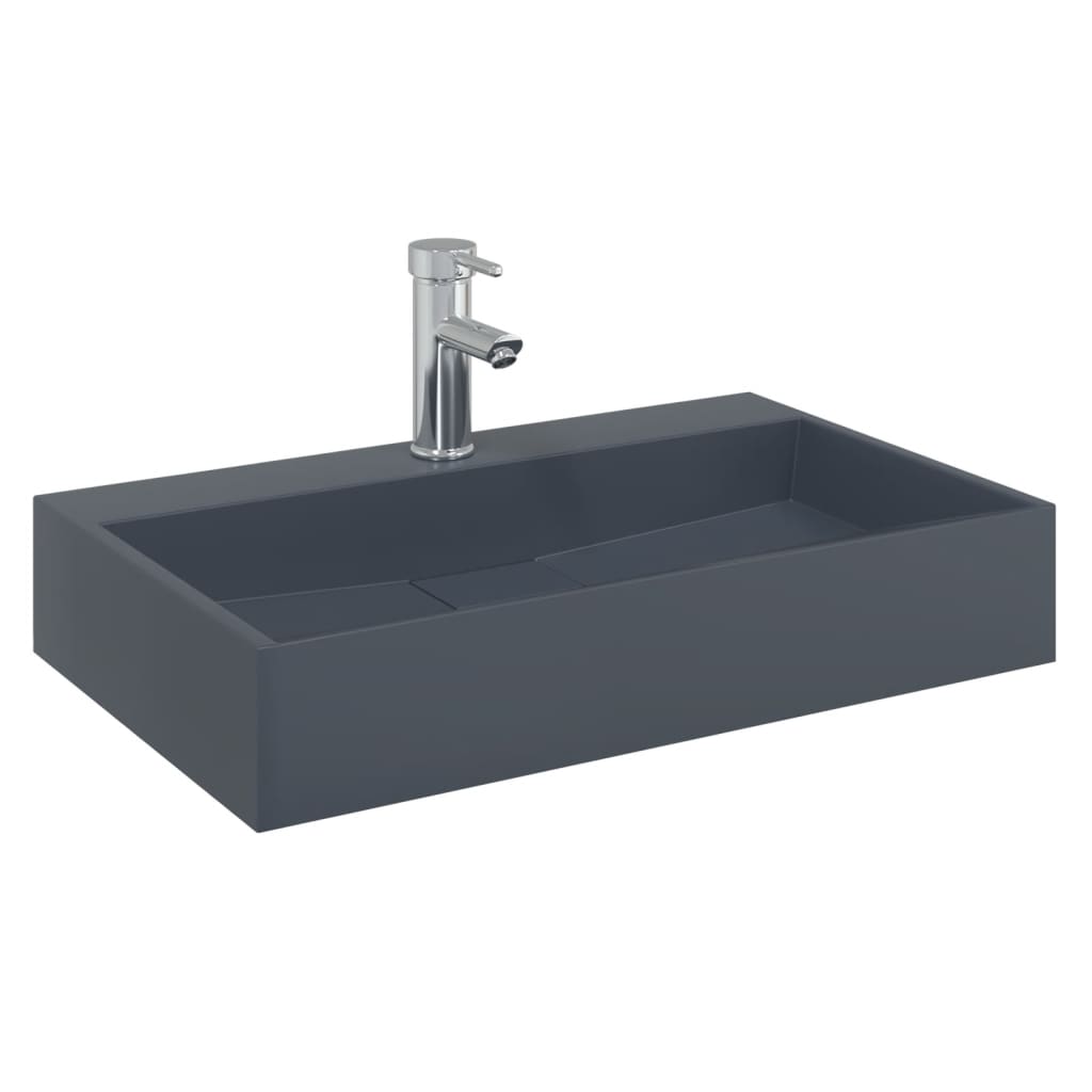 Vidaxl Washbasin 60x38x11 cm CM CAST MARBLE HEAT ANTHARIT