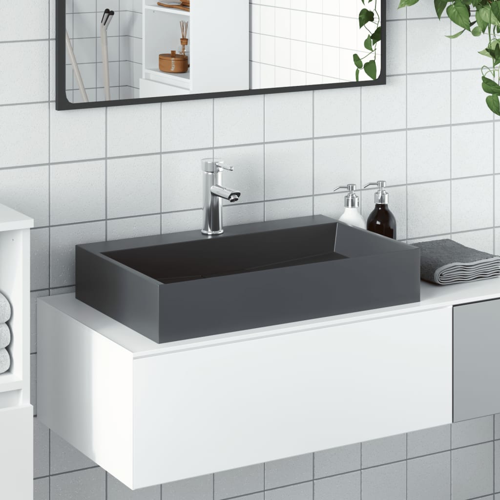 Vidaxl Washbasin 60x38x11 cm mineralni liti marmor liti antracit