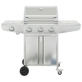Vidaxl Gasgrill mit 4 Brennern aus Edelstahl silberfarben