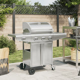 Vidaxl Gasgrill mit 4 Brennern aus Edelstahl silberfarben