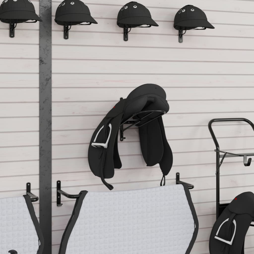 Vidaxl Saddle Rack Wall -Montered Iron Black