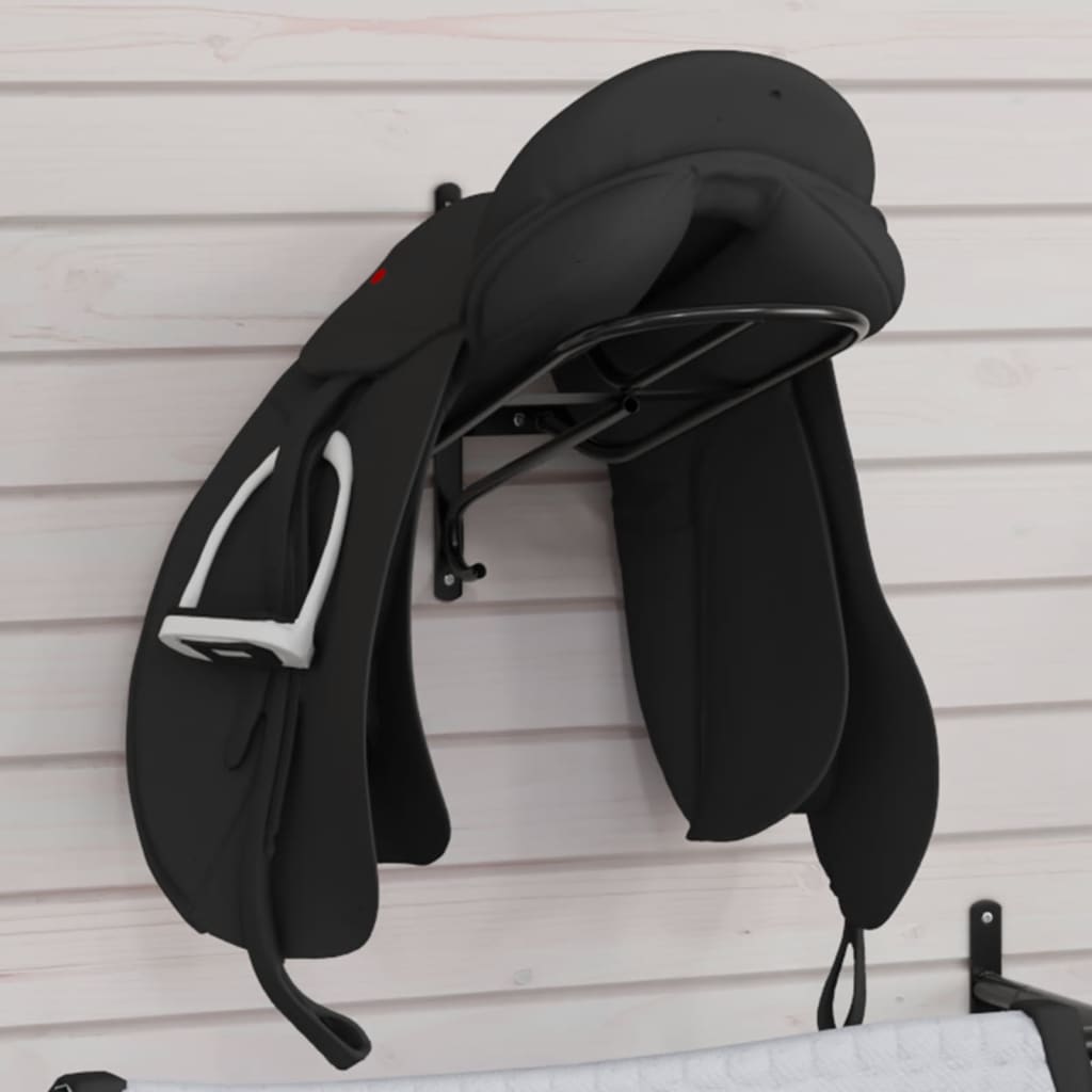 VidaXL Saddle rack wall -mounted iron Black