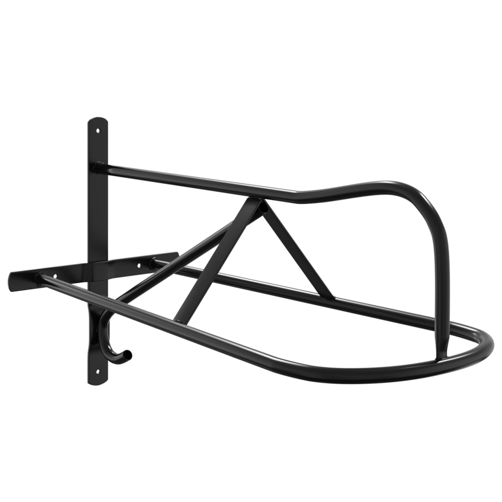 Vidaxl Saddle Rack Mur-Mountd Fer Black