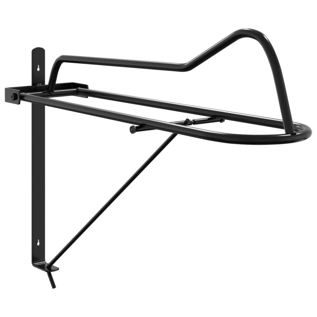 VidaXL Saddle rack Collapsible wall -mounted iron Black