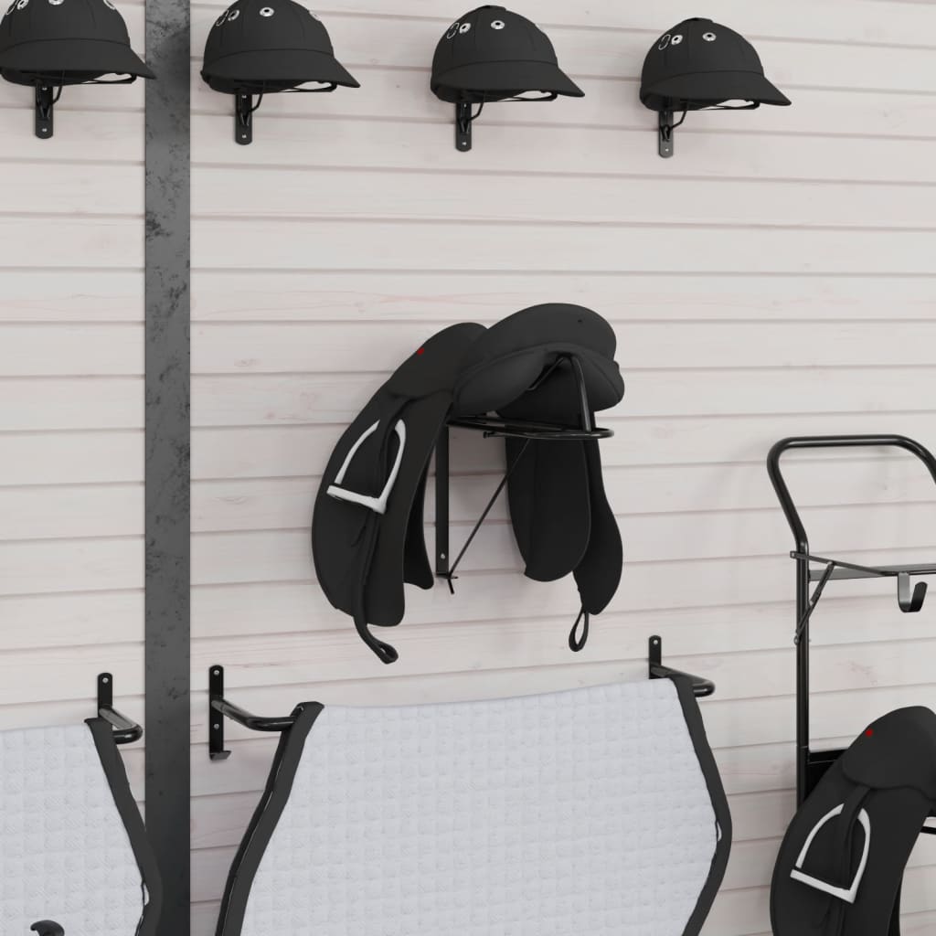 Vidaxl Saddle Rack sammenleggbar vegg -Montert jern svart