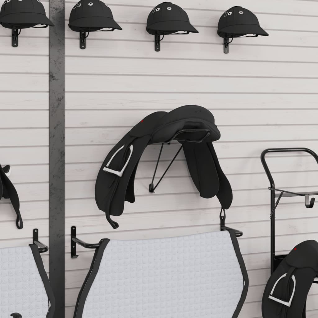 Vidaxl Saddle Rack Pleaspsible Pared de hierro montado en negro