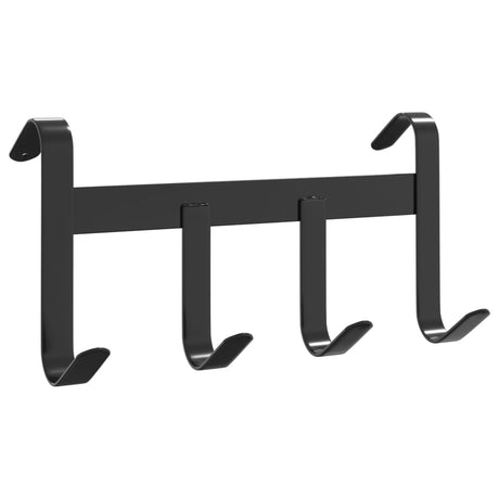 VidaXL Trensenhalter mit 4 Haken aus schwarzem Stahl