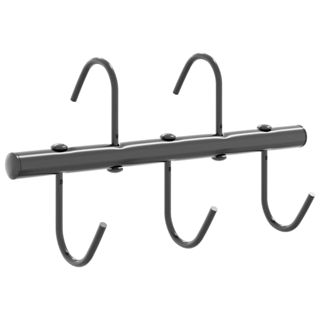 Vidaxl Bridle Holder med 5 Pivot Hooks Steel Black