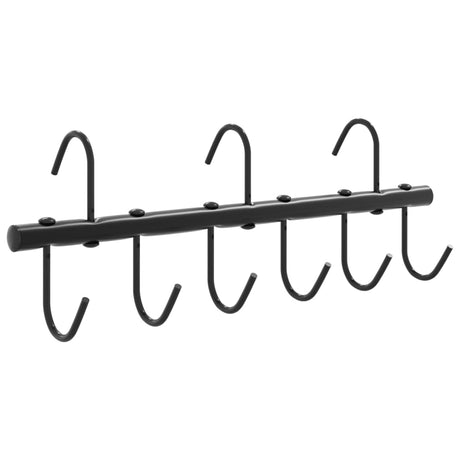 Vidaxx Trensenhalter mit 9 drehbaren Haken aus schwarzem Stahl