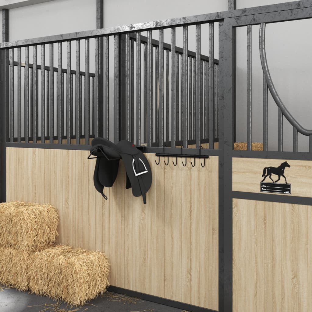 Vidaxl Bridle Halter mat 9 Pivot Hooks Stol schwaarz