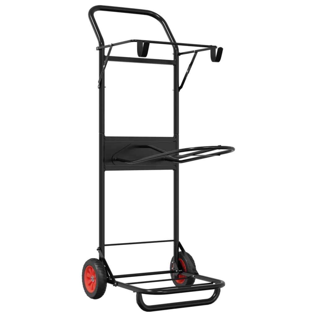 Vidaxl Saddle Cart Folding Steel Black