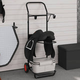 Vidaxl Saddle Cart Folding Steel Black