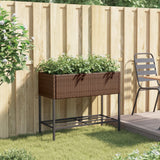 Plannet de Vidaxl con estante Poly Rattan Brown